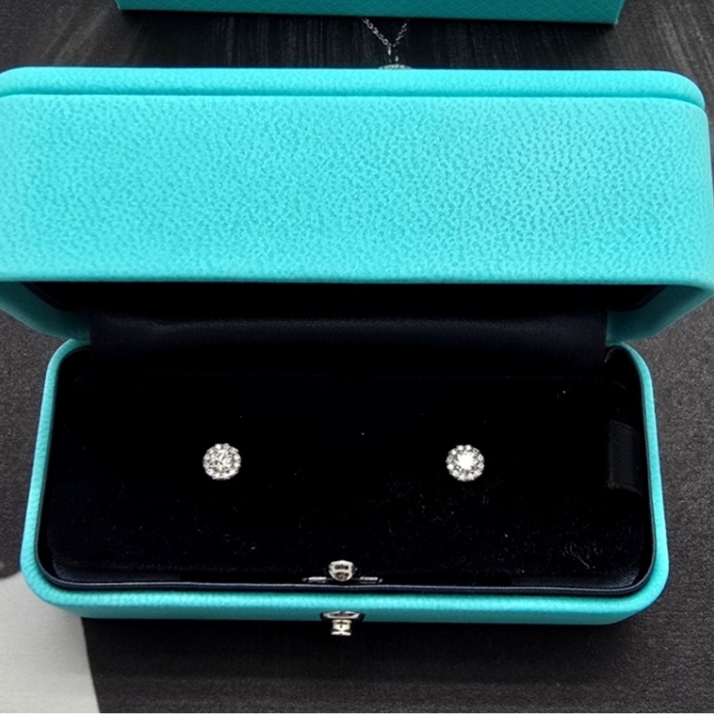 Tiffany & Co. Platinum Earrings stud soleste
